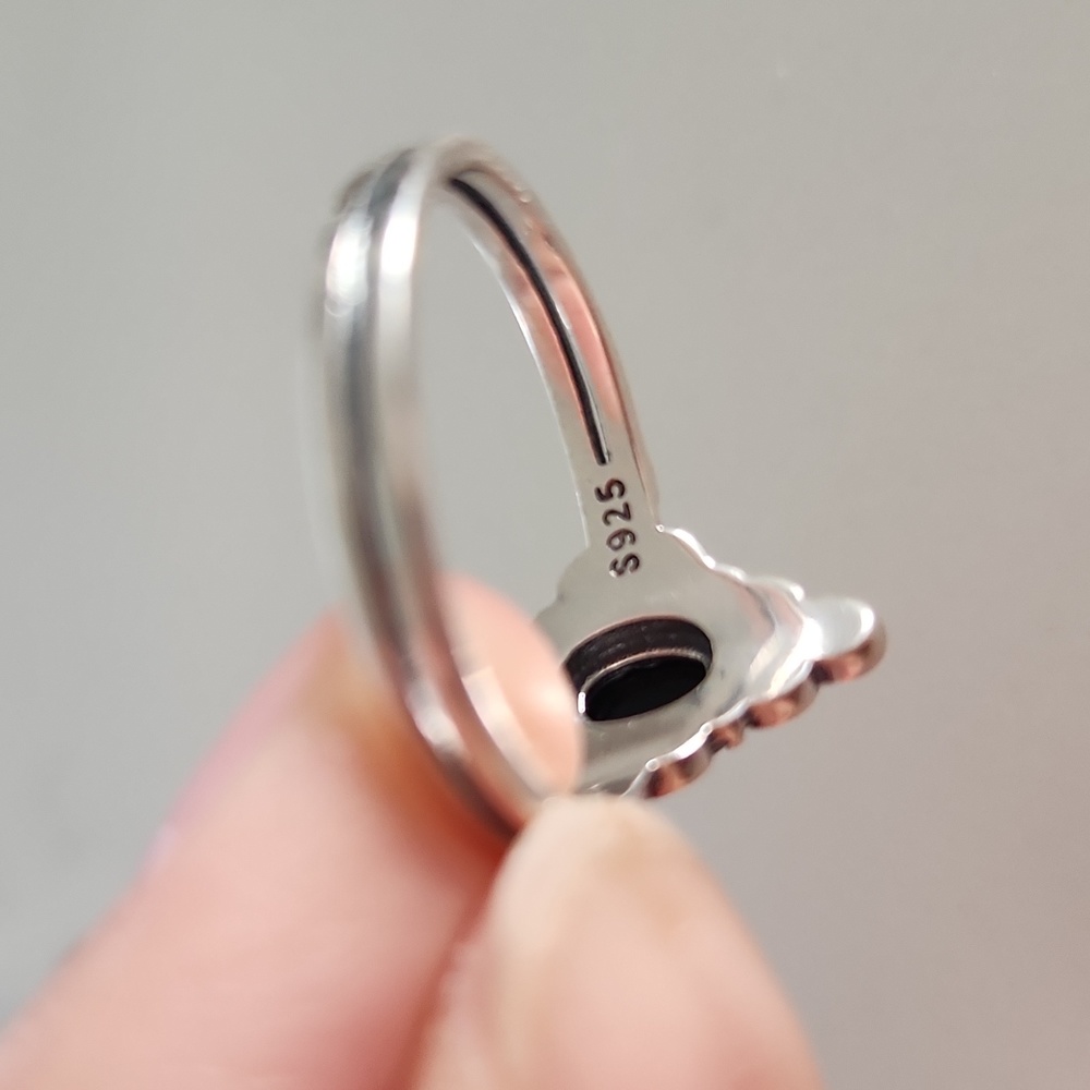 *Bestseller!* Black Onyx Sterling Silver Ring - Picture 3 of 4